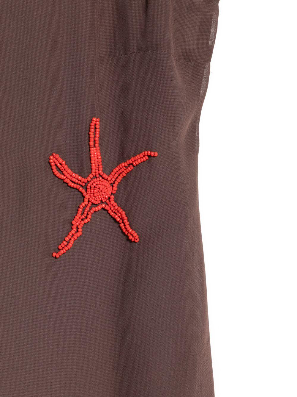 Scoop Neck Sleeveless Top with Beaded Marine Appliqués
