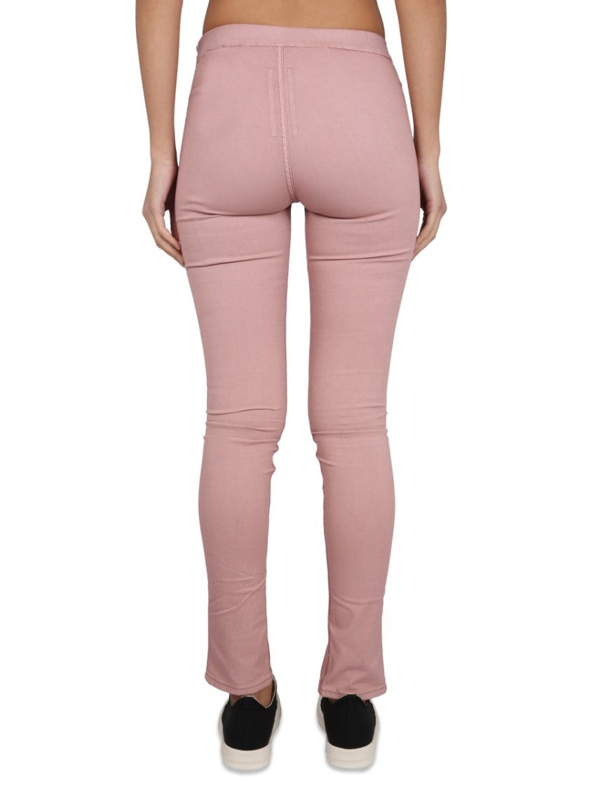 Denim Leggings With Elastic Waistband And Stylish Slits