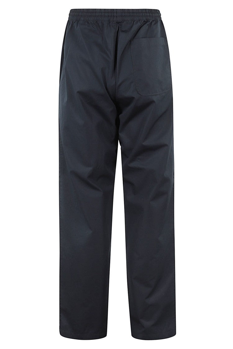 Navy Blue Straight Fit Cotton Poplin Pants