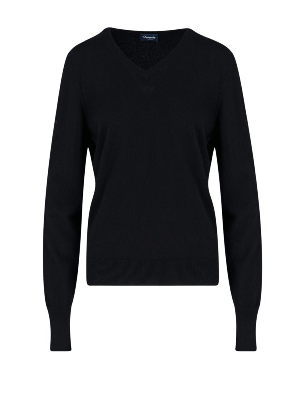 V-Neck Sweater In Cashmere Black Maxi