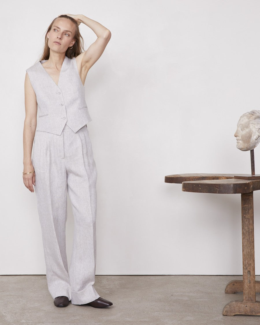 Tailored Beige Waistcoat With Adjustable Fit