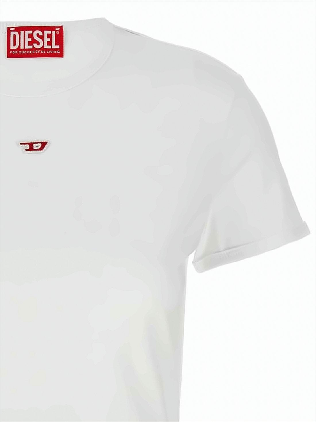 Cropped White Cotton T-Shirt