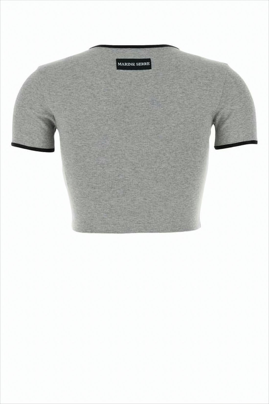 Ribbed Crop Top with Contrasting Edging