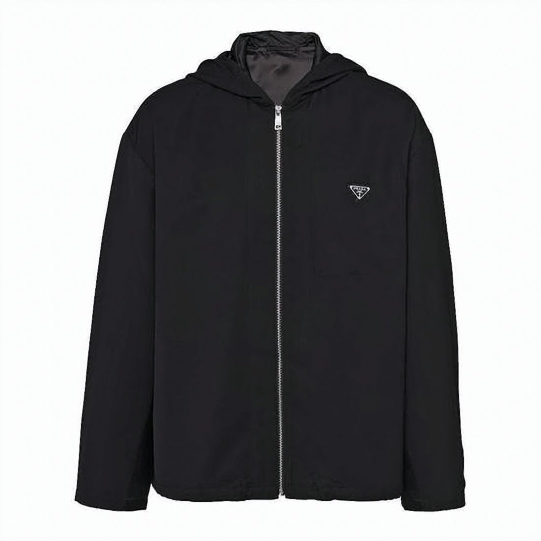 Relaxed Fit Black Zip-Up Jacket