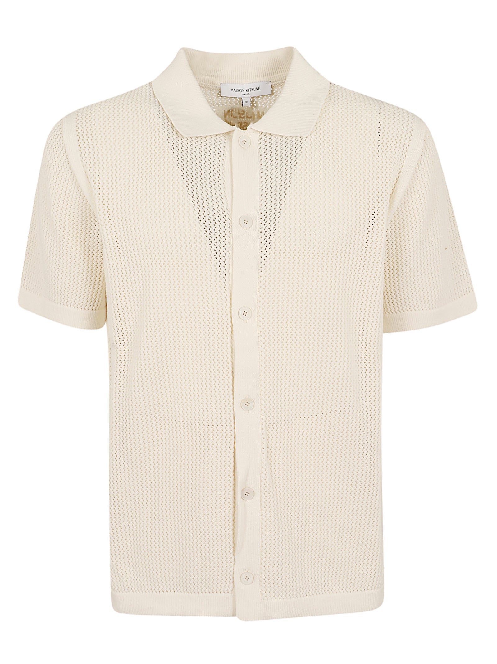 Short-Sleeved Knit Top with Classic Collar