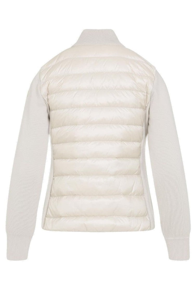 Quilted Down Jacket with Knit Sleeves