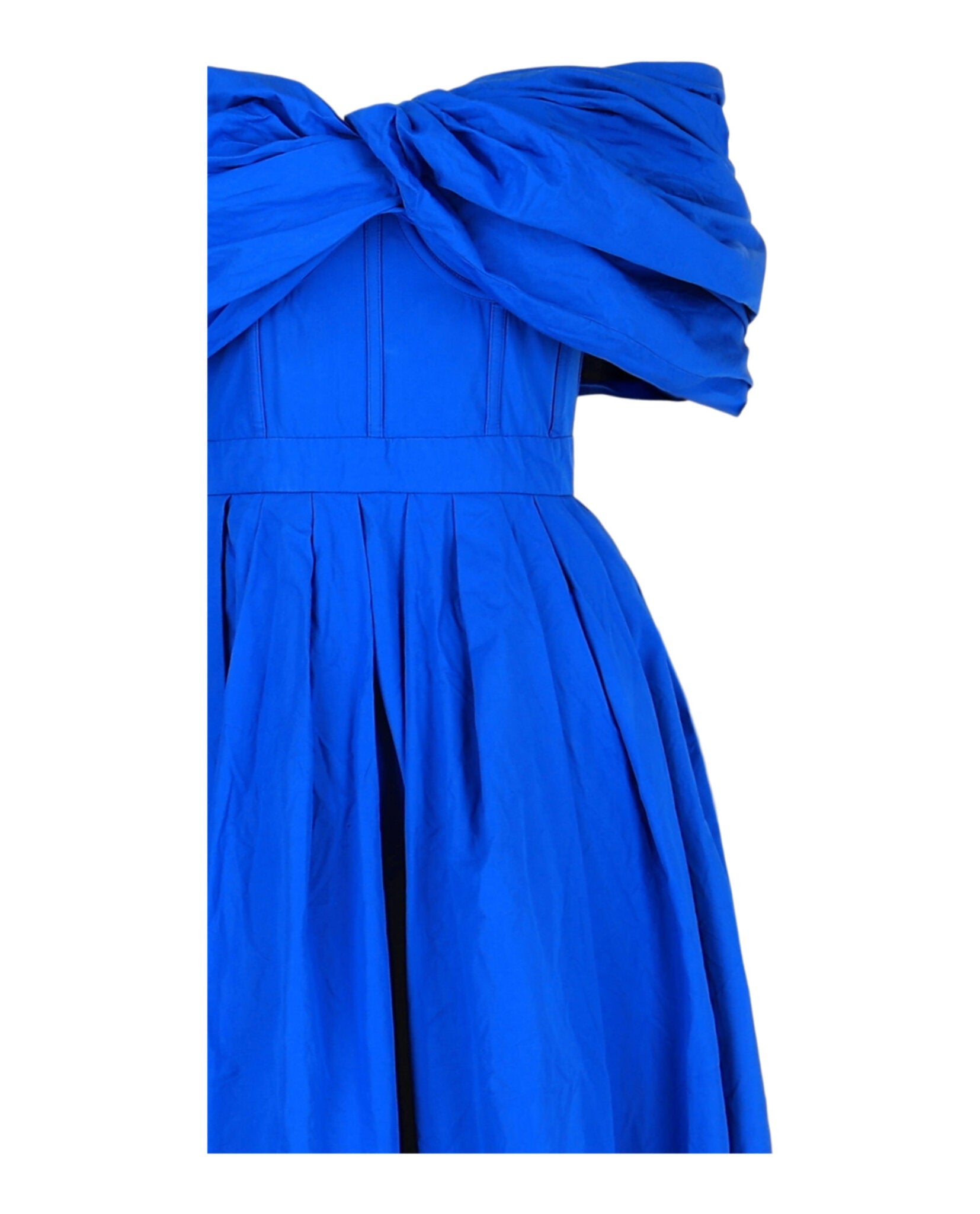 Draped Off-The-Shoulder Midi Dress