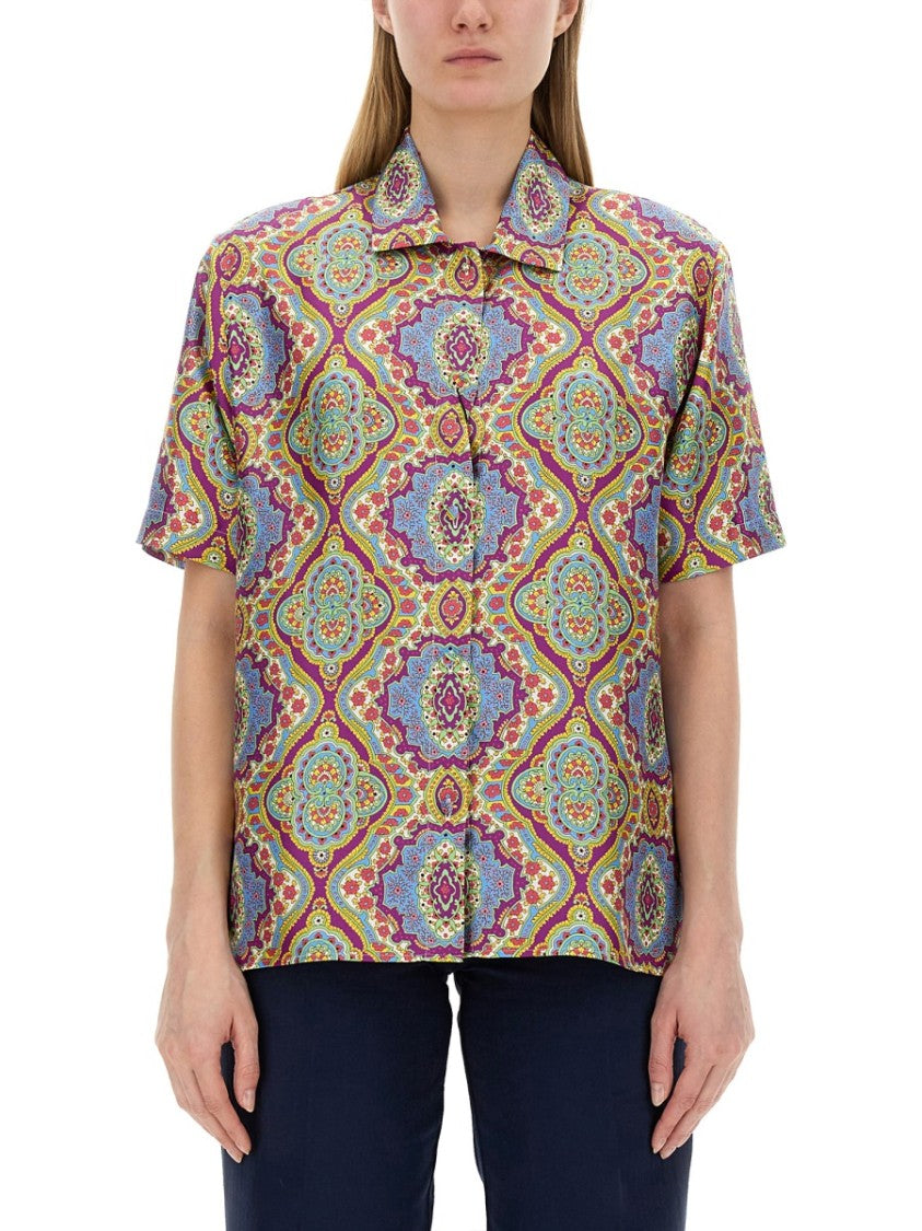 Vibrant Printed Silk Shirt
