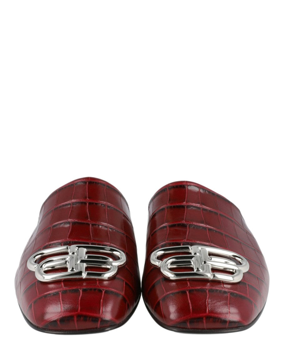 Croc Embossed Leather Cosy Bb Mule
