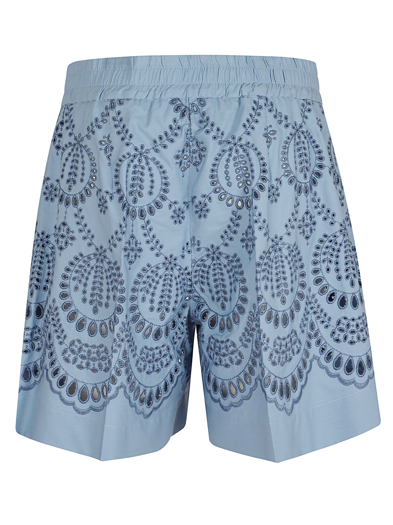 Light Blue Broderie Anglaise Embroidered Shorts