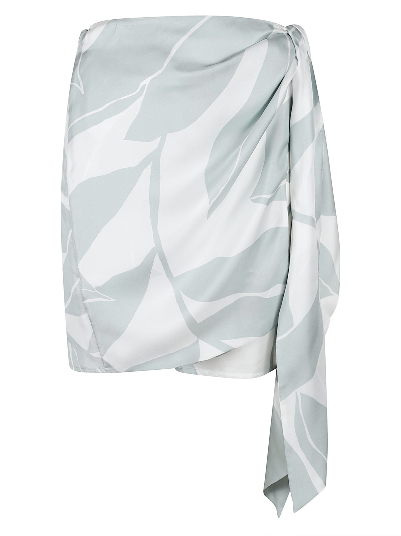 Asymmetrical Mini Skirt with Draped Side Detail