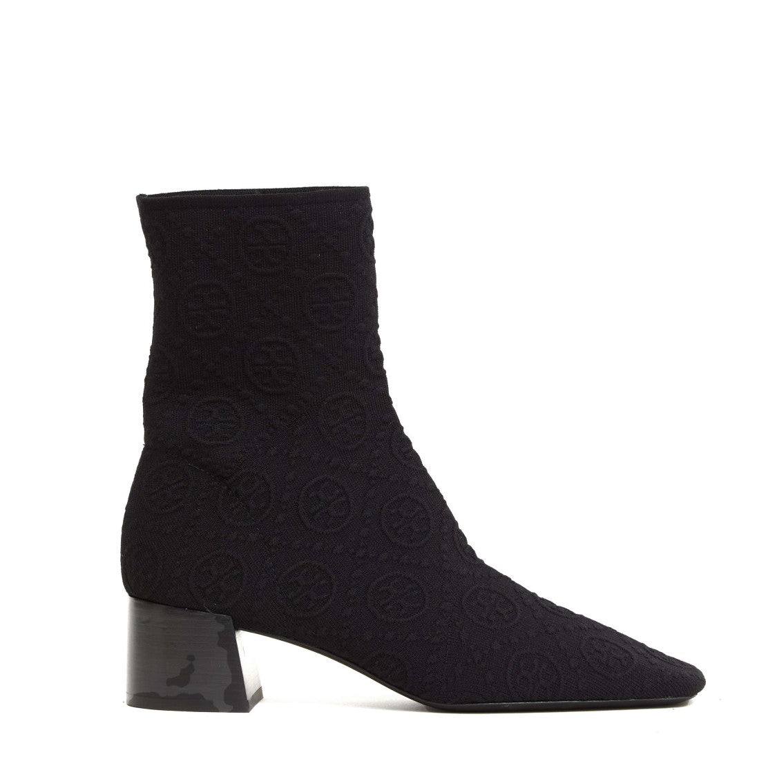 Textured Jacquard Ankle Boots with Nappa Finish