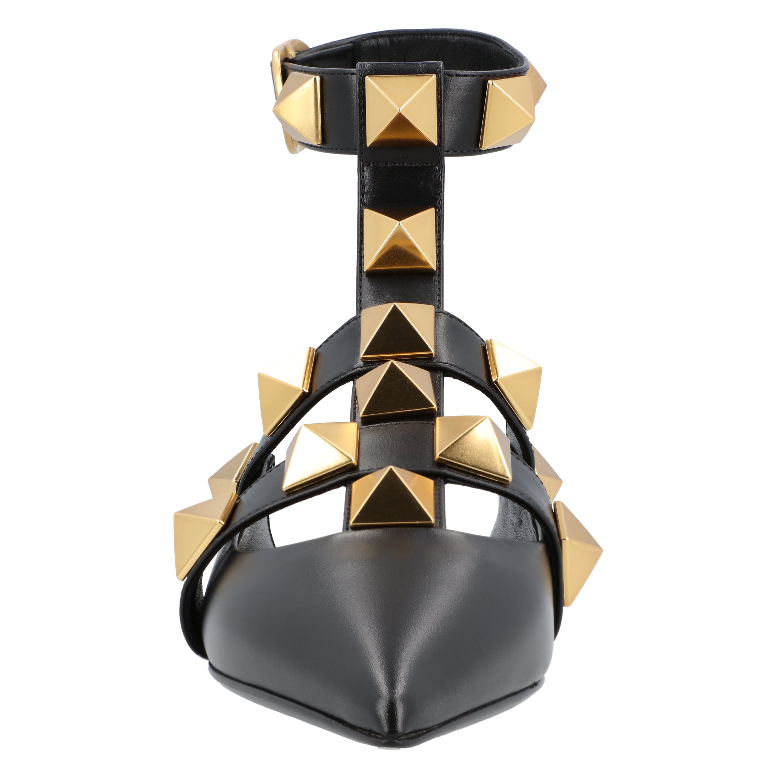Black Ballerinas With Iconic Roman Stud Rivets