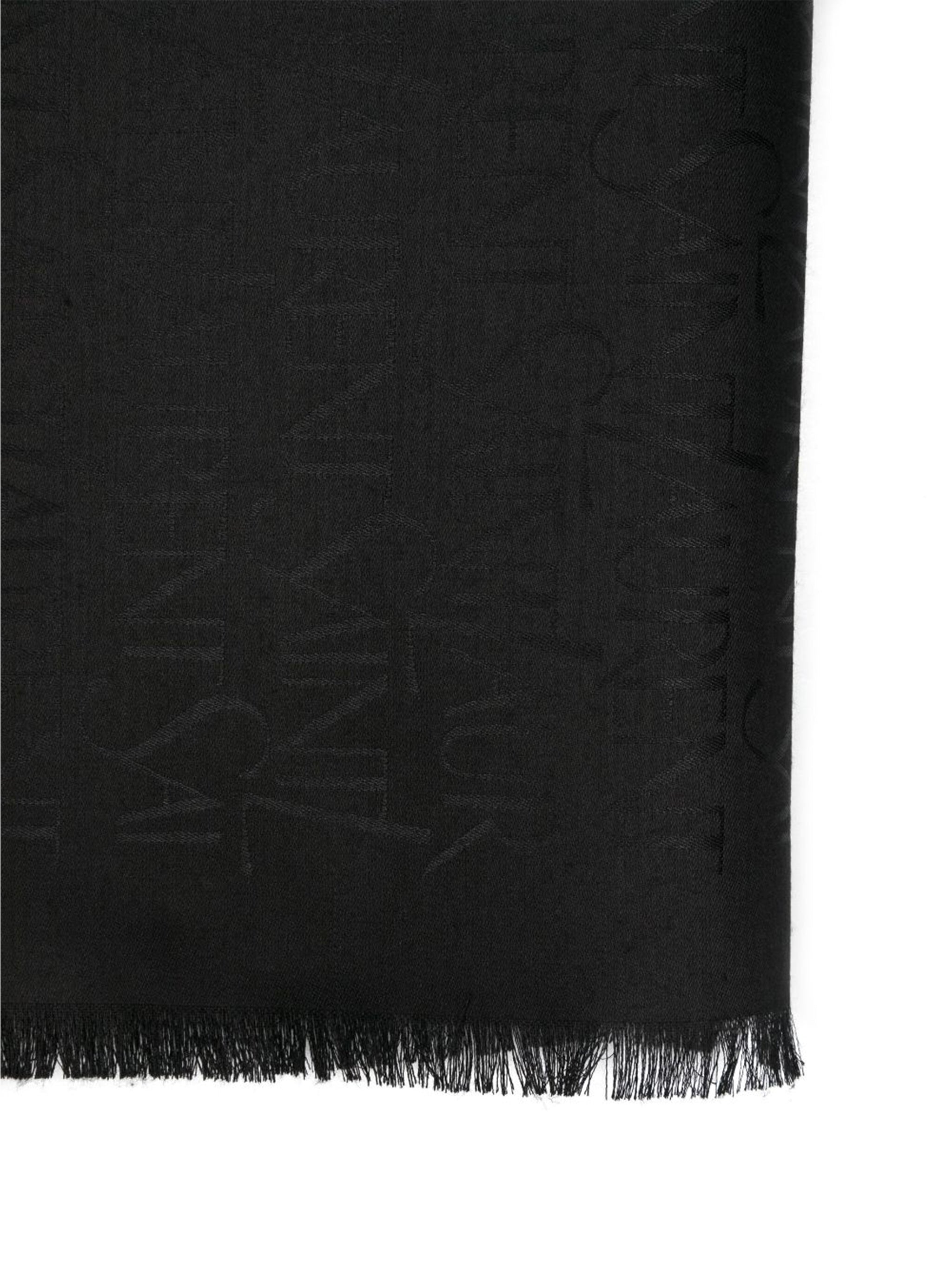 Black Sciarpa Jacquard Silk/Wool Scarf