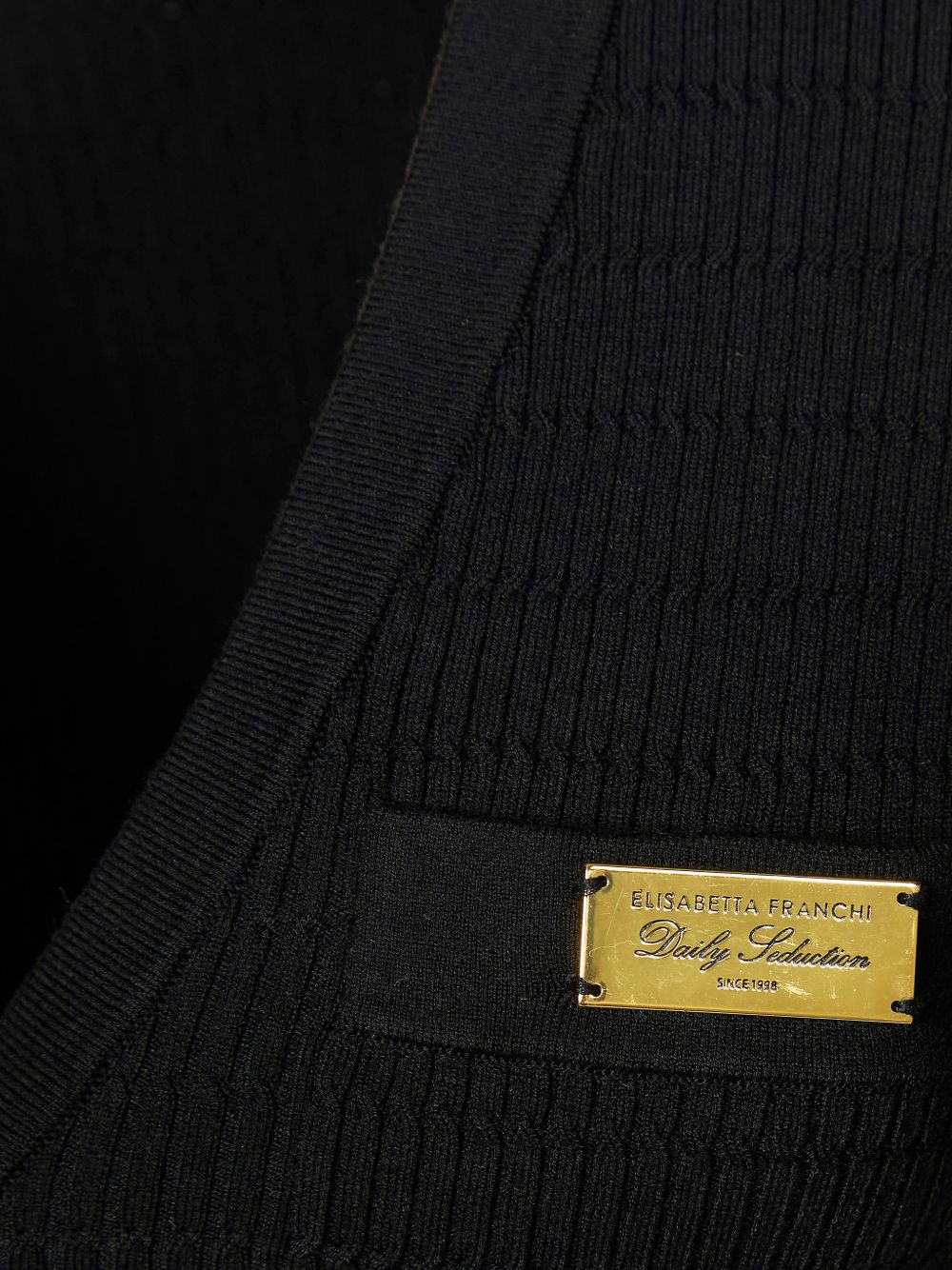 Fitted Black Ribbed Midi Dress