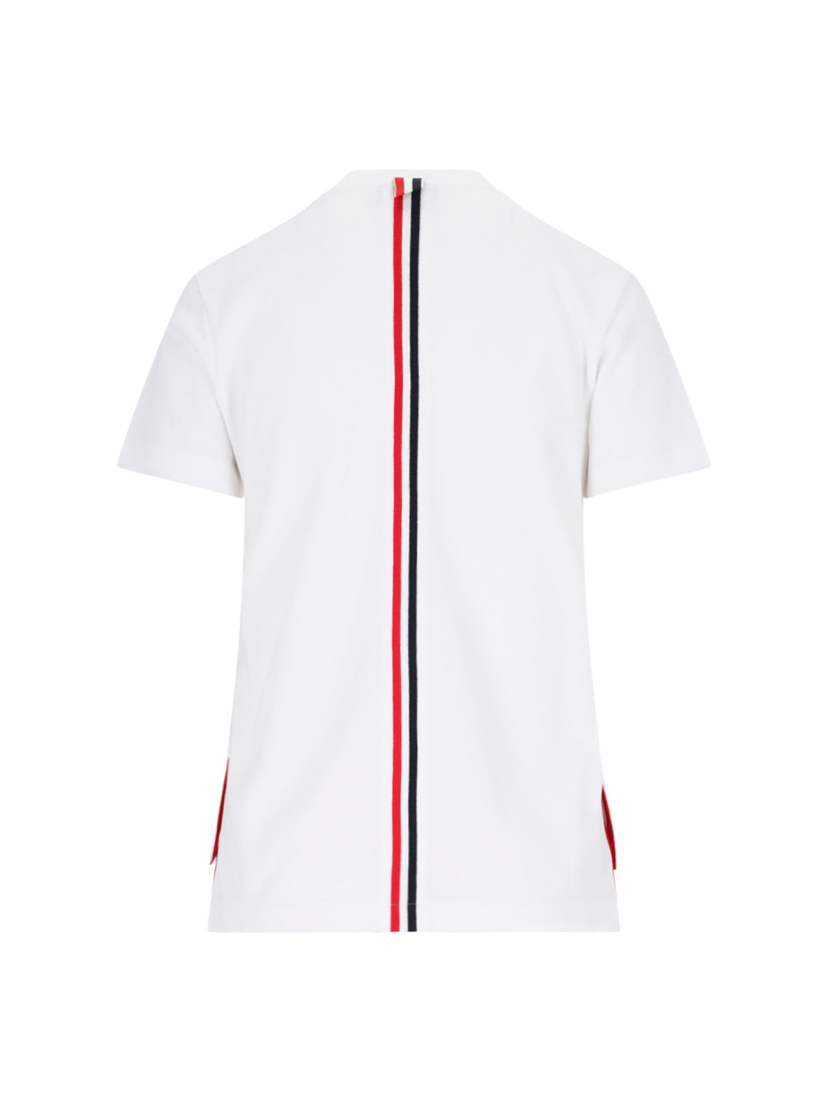White Cotton T-Shirt With Logo And Tricolor Detail