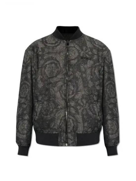 Textured Floral Jacquard Bomber Jacket