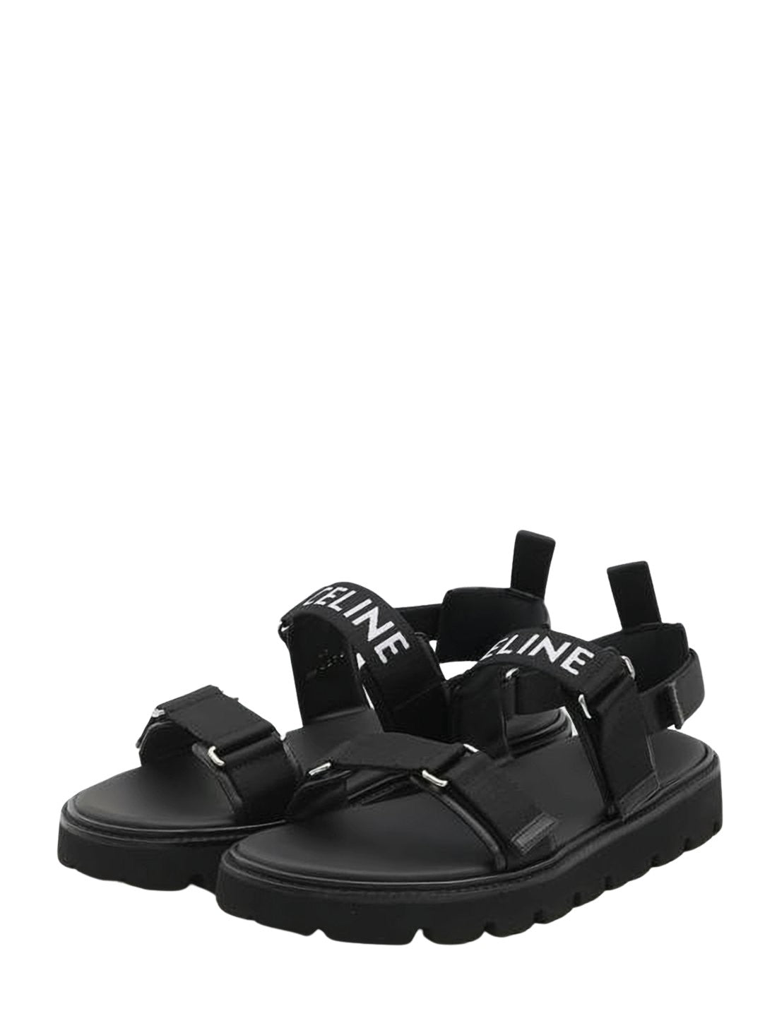 Minimalist Black Sandals with Adjustable Straps