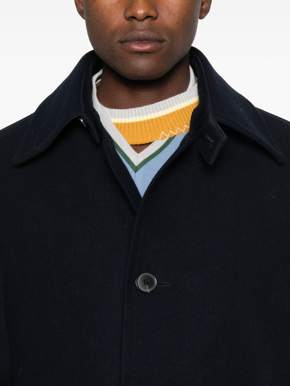 Button-Down Minimalistic Coat with Patch Pockets