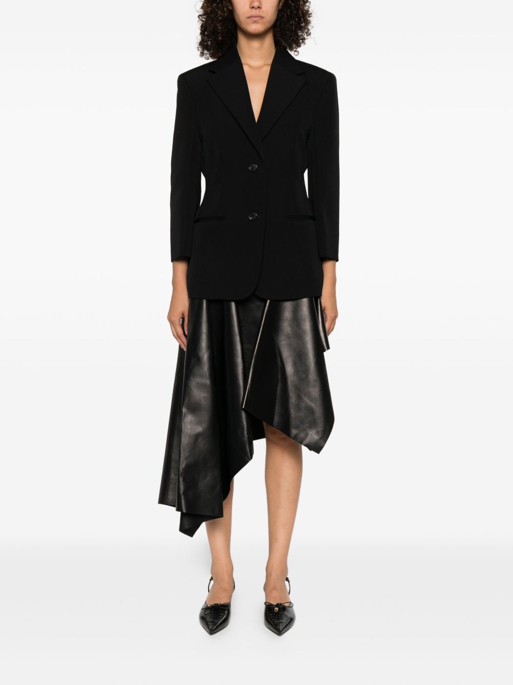 Notched Lapel Black Jacket