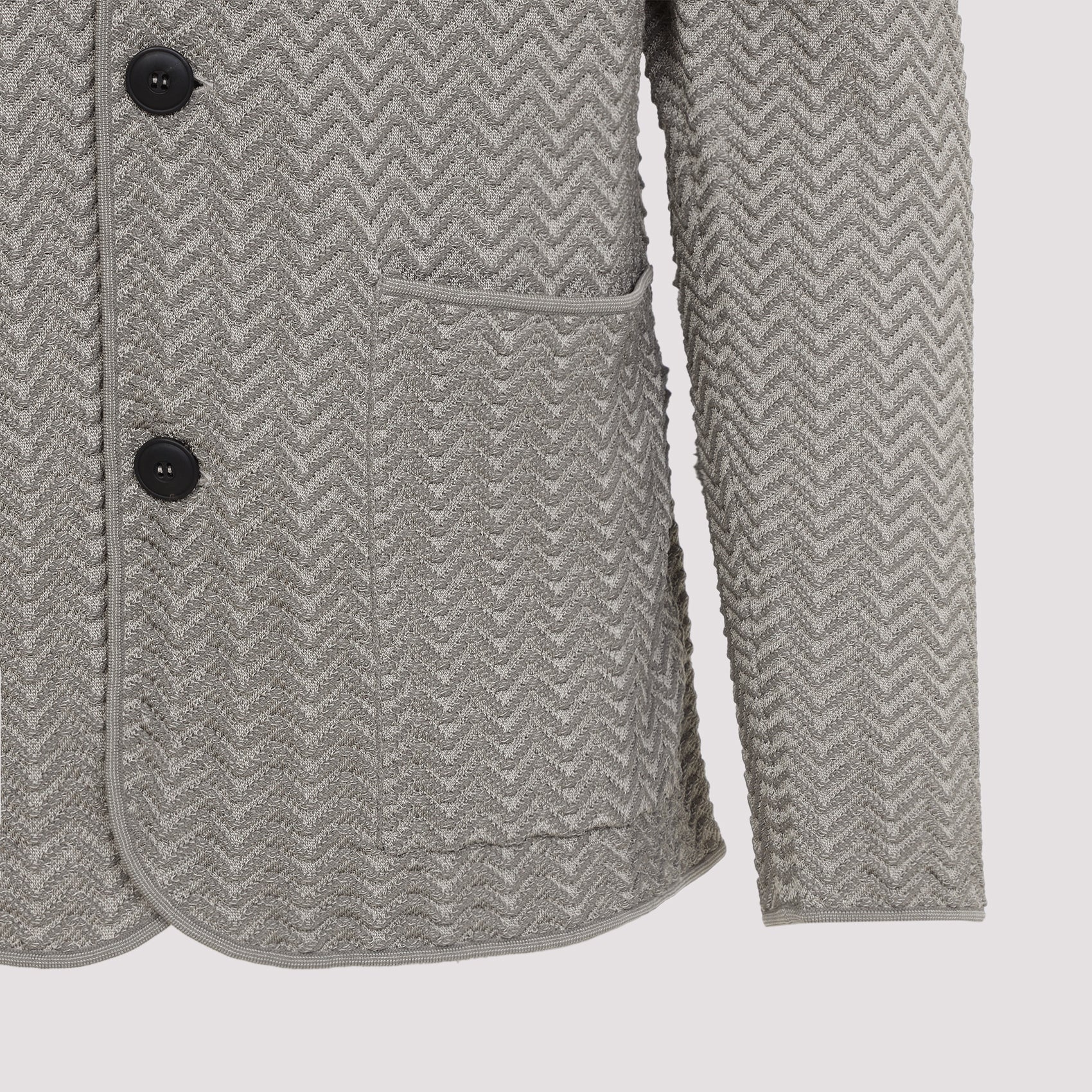 Chevron Pattern Blazer in Soft Neutral Tone