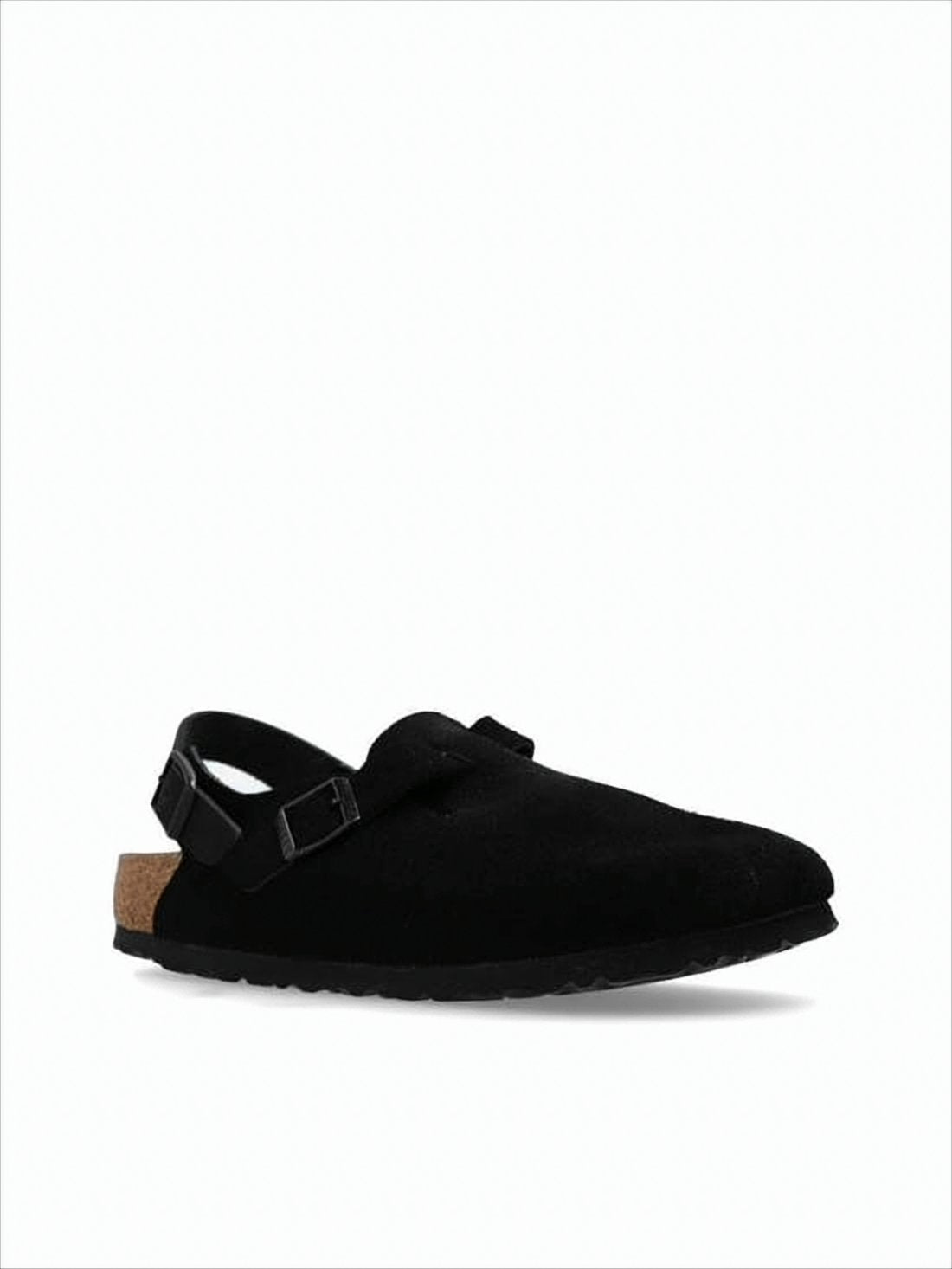 Closed-Toe Suede Sandals with Adjustable Strap