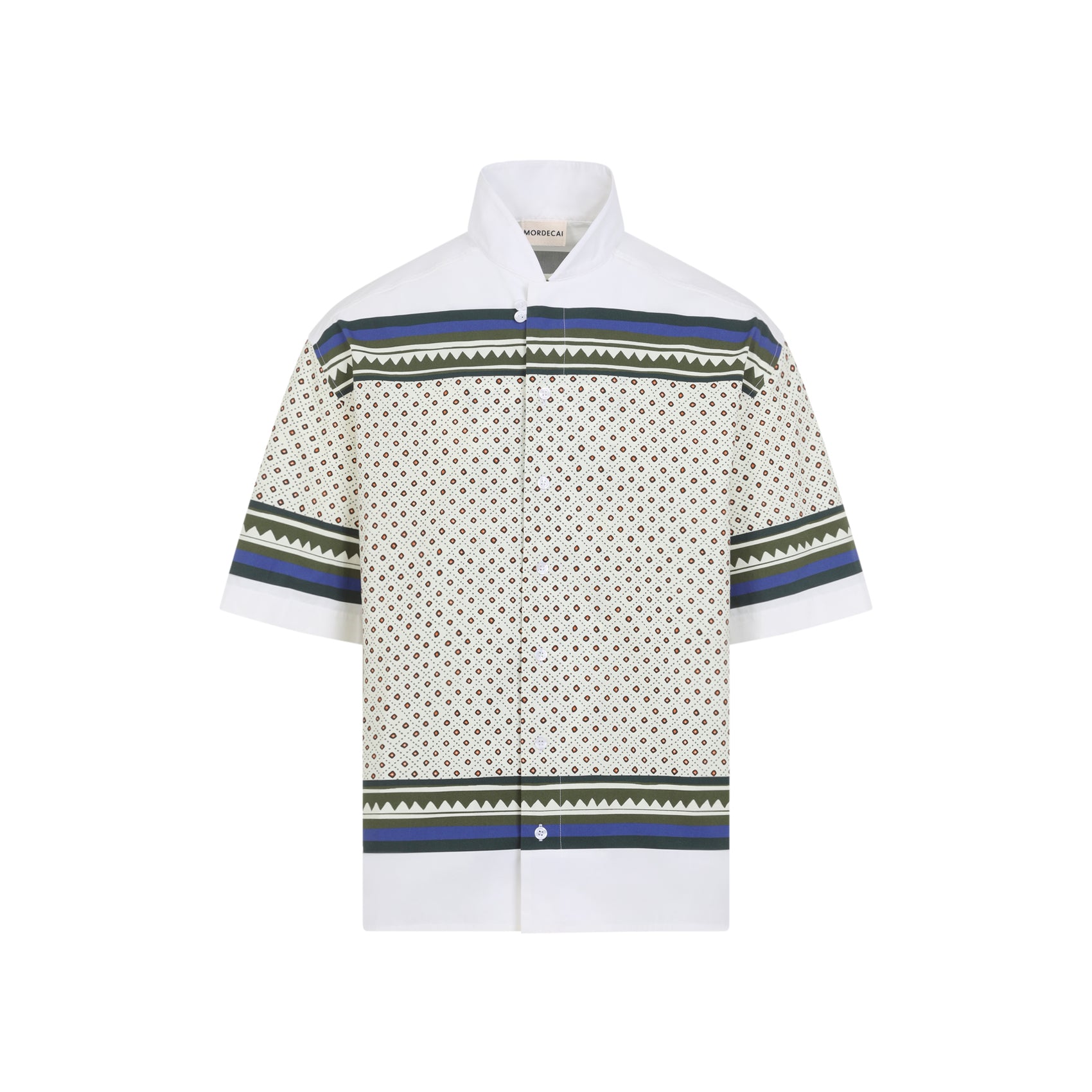 Short-Sleeve Casual Shirt with Geometric Patterns