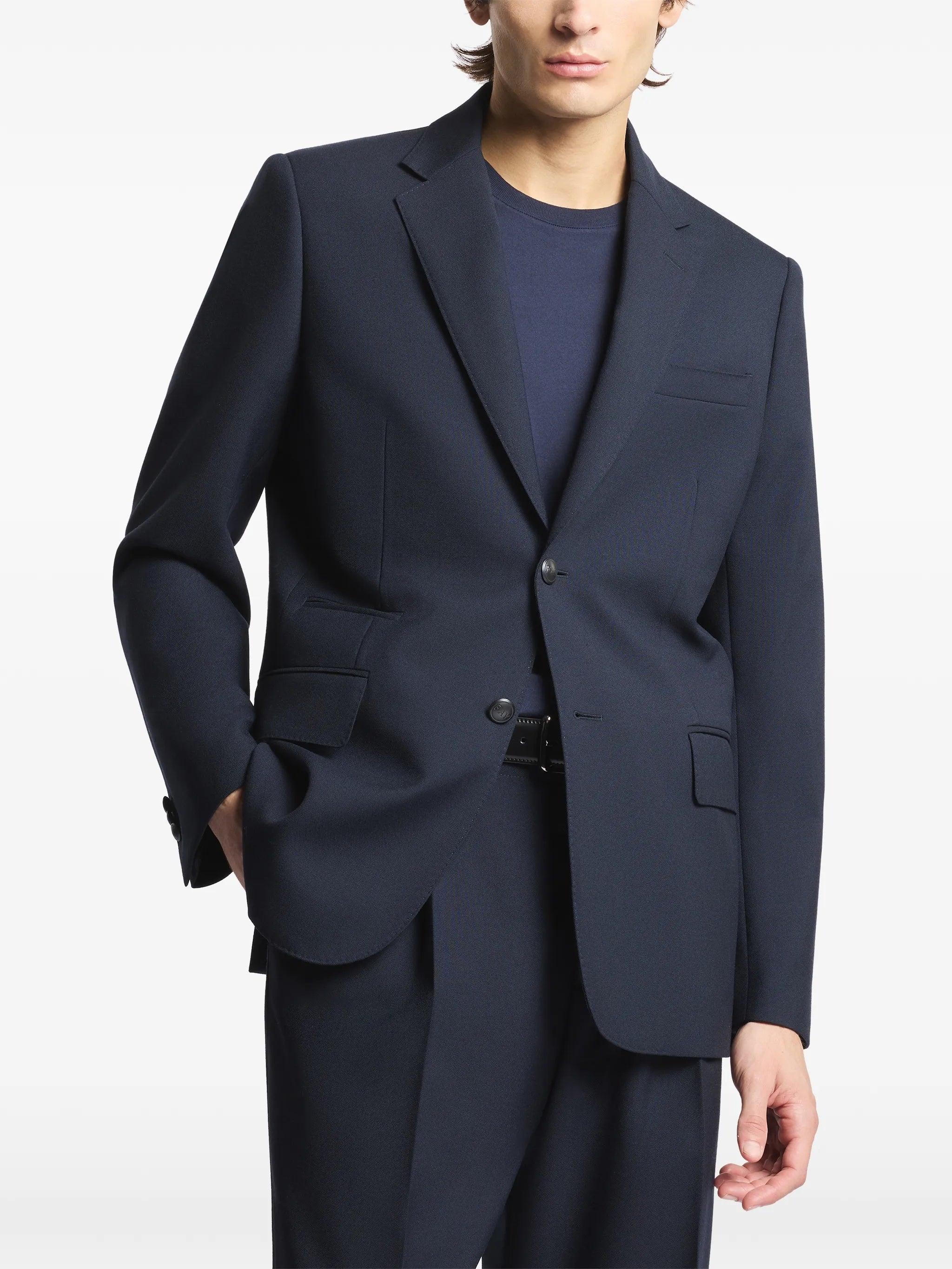 Tailored Notch Lapel Red Trim Blazer