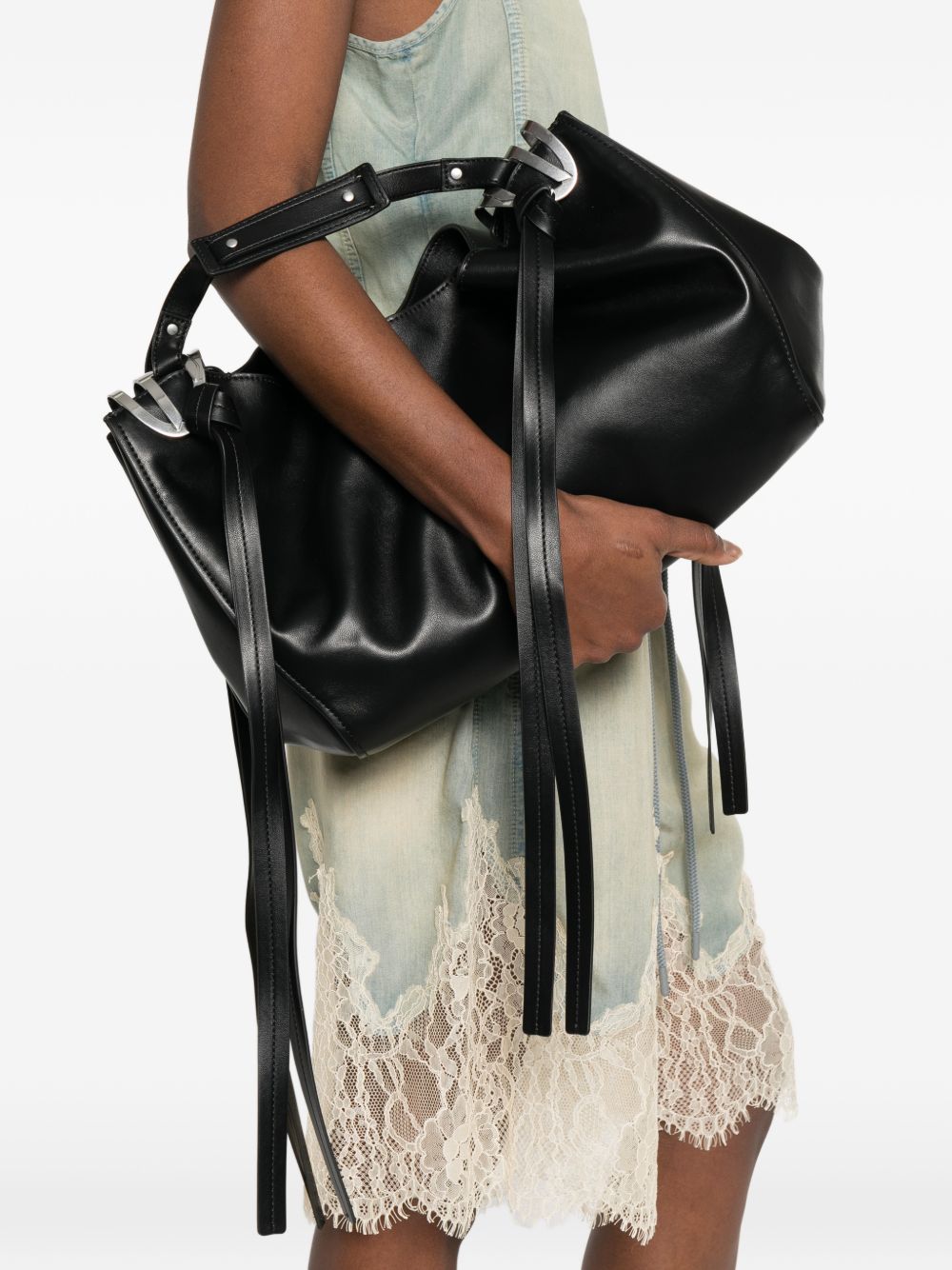 Silk and Nylon Black Bag
