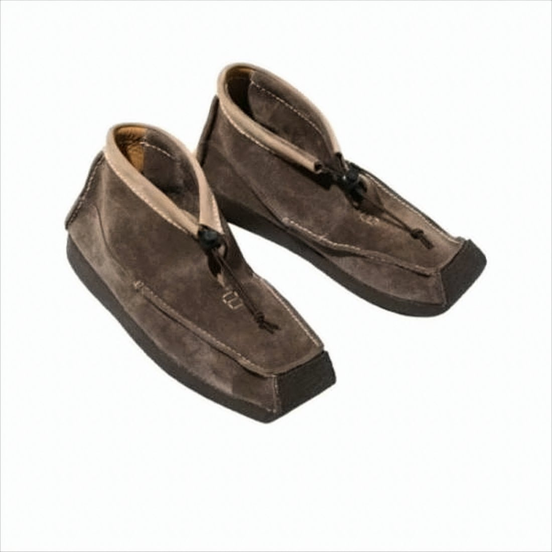 Suede Loafers with Moccasin-Inspired Design and Rubber Sole