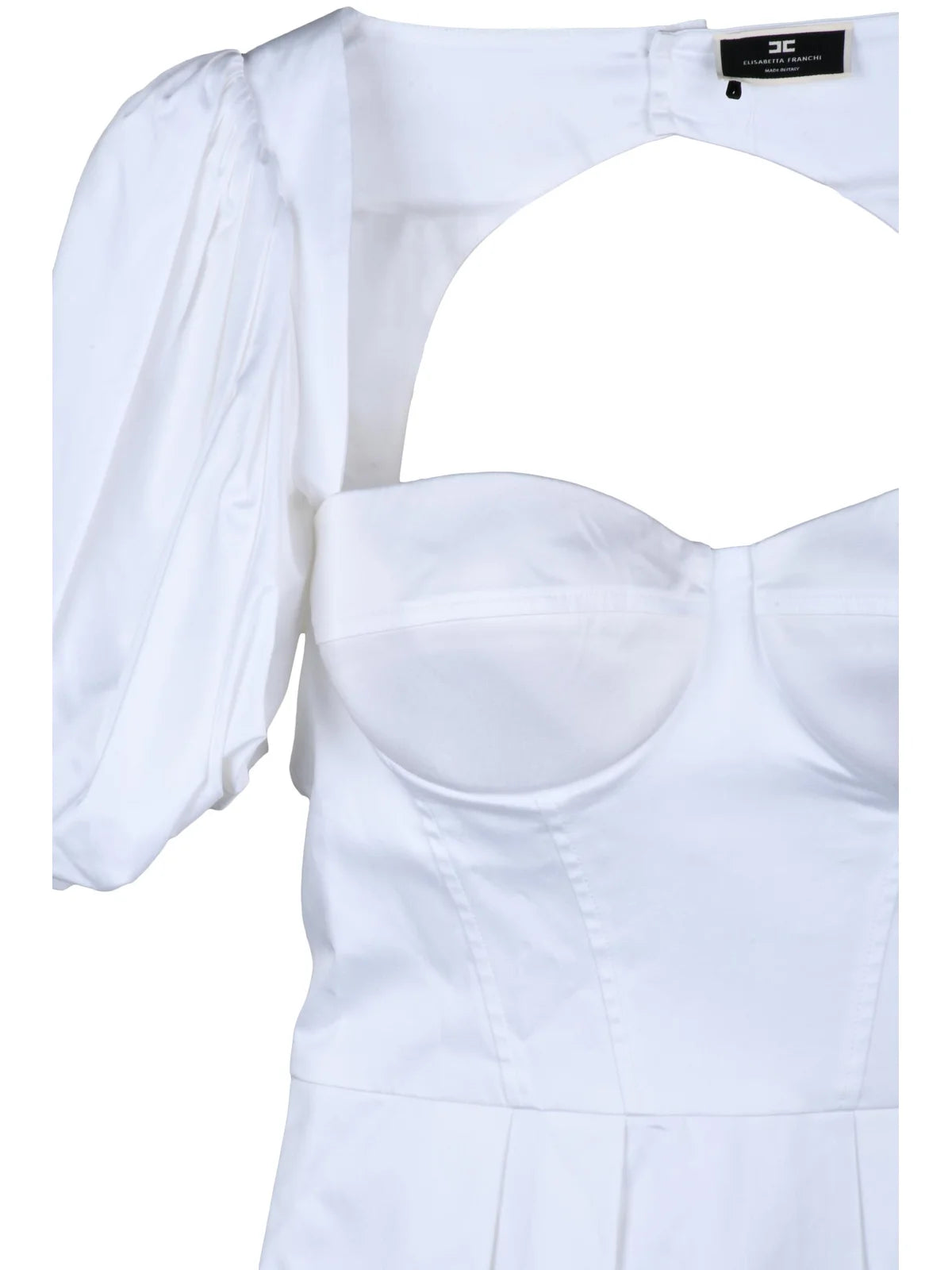 White Cotton Elastane Women Bustier Top
