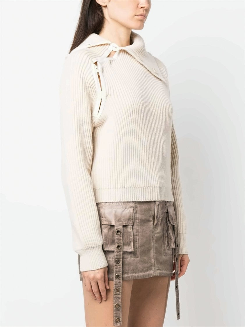 Mock Neck Ribbed Knit Sweater