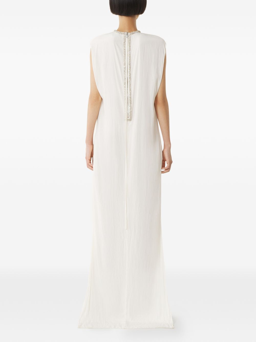Sleeveless Maxi Dress With Embellished Collar