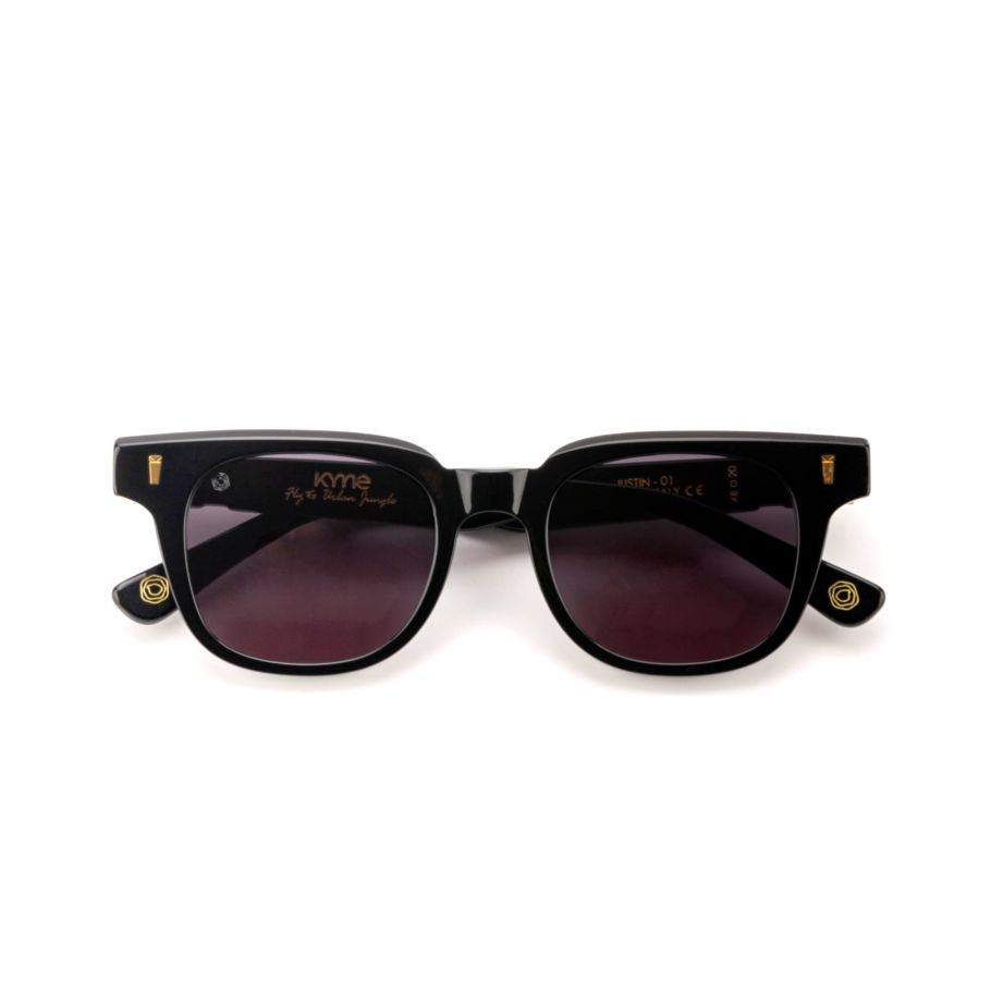Justin Square Acetate Sunglasses with Gold Accents
