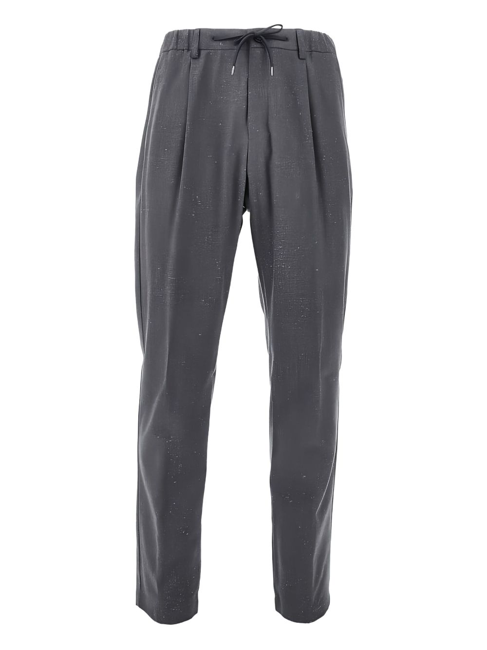 Tailored One-Pleat Trousers In Iron-Grey Wool Blend