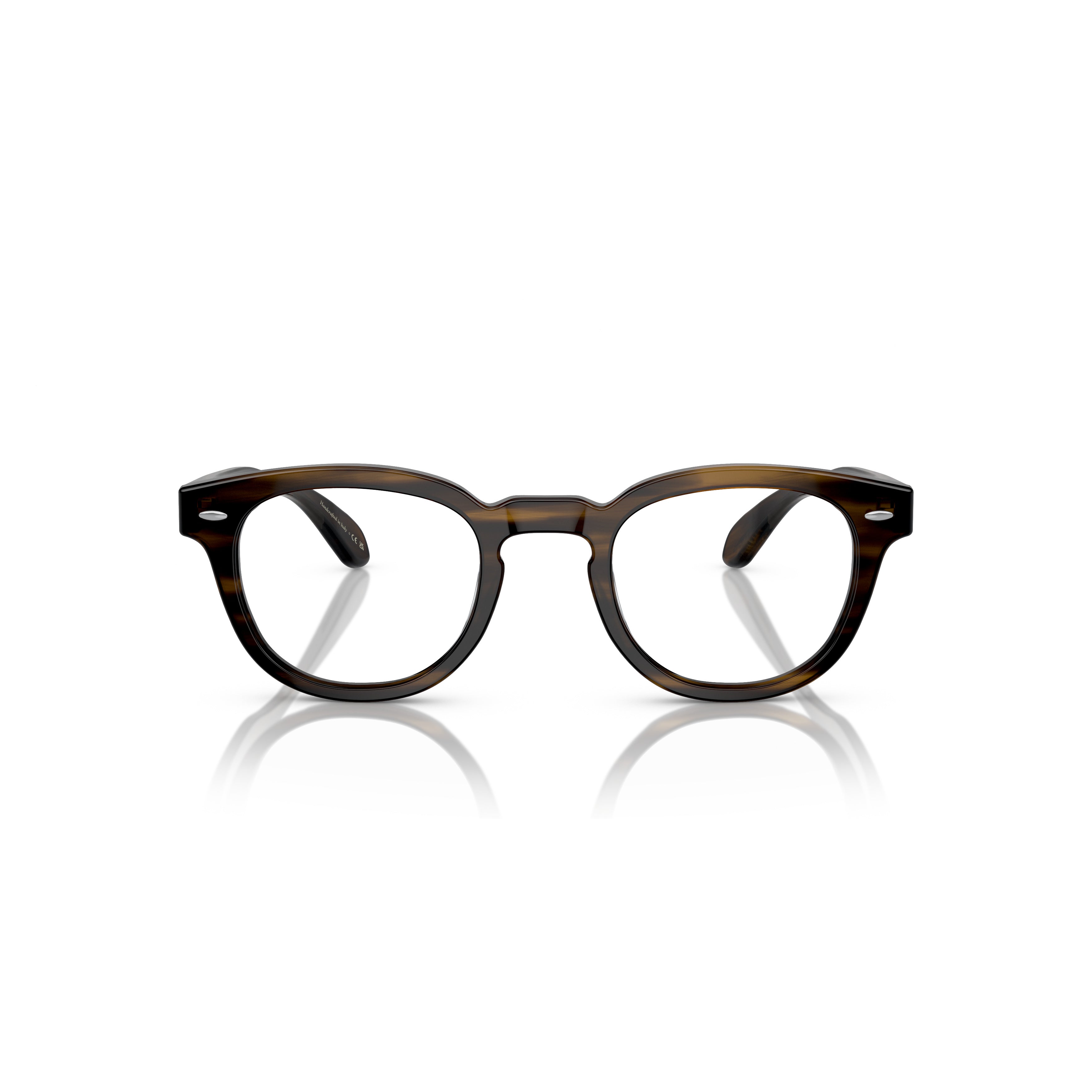 Tortoiseshell Round Eyeglasses with Keyhole Bridge