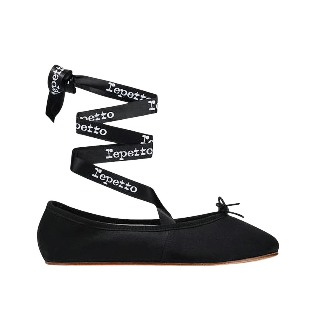 Ankle-Wrap Flat Shoes with Bow Detail
