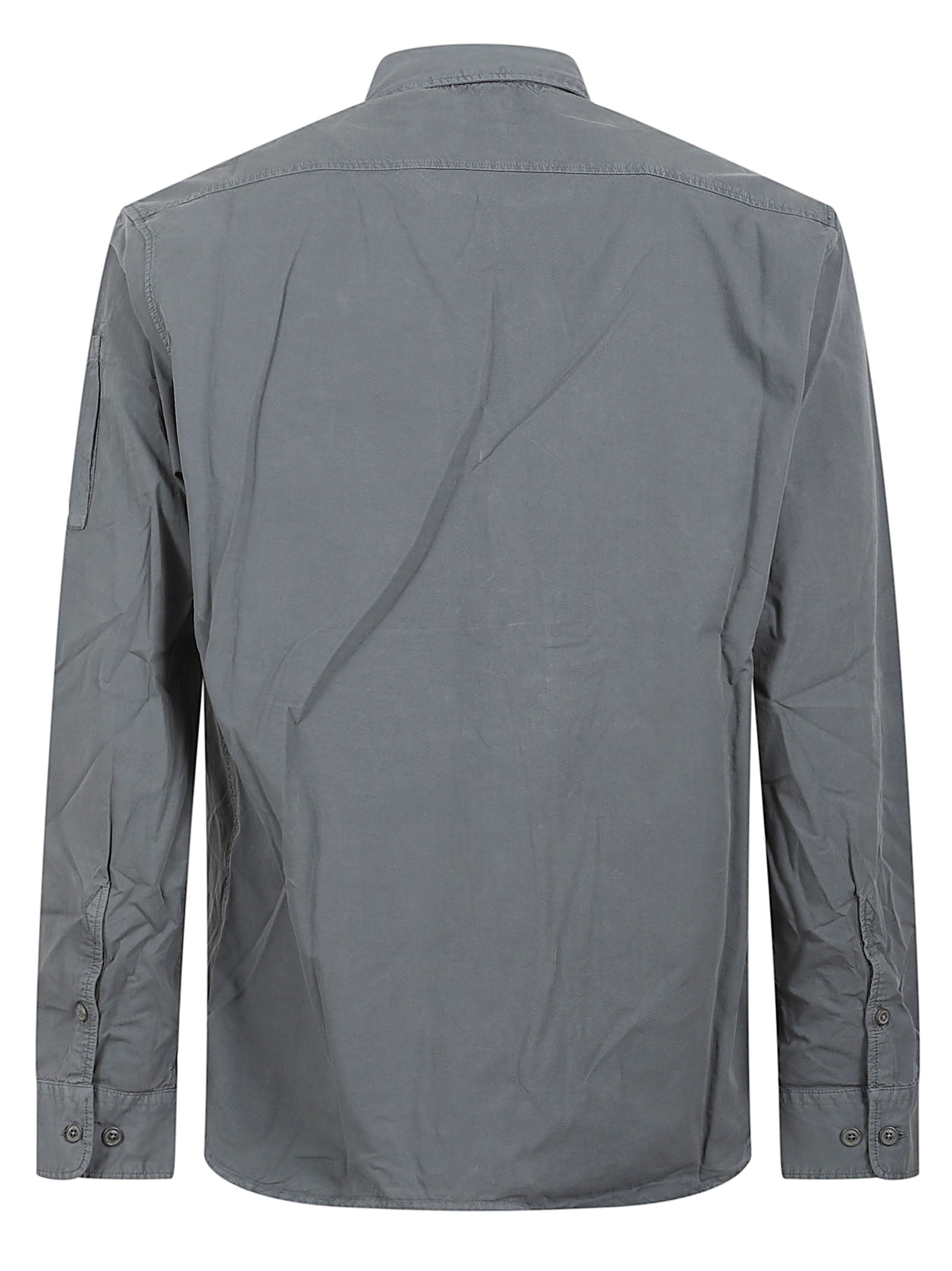 Button-Down Grey Shirt with Structured Collar