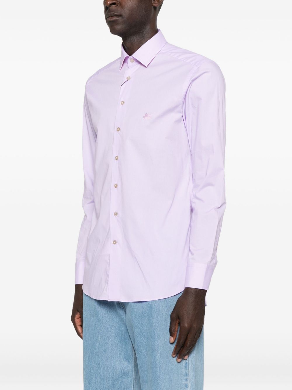 Tailored Long-Sleeved Etro Shirt In Light Purple
