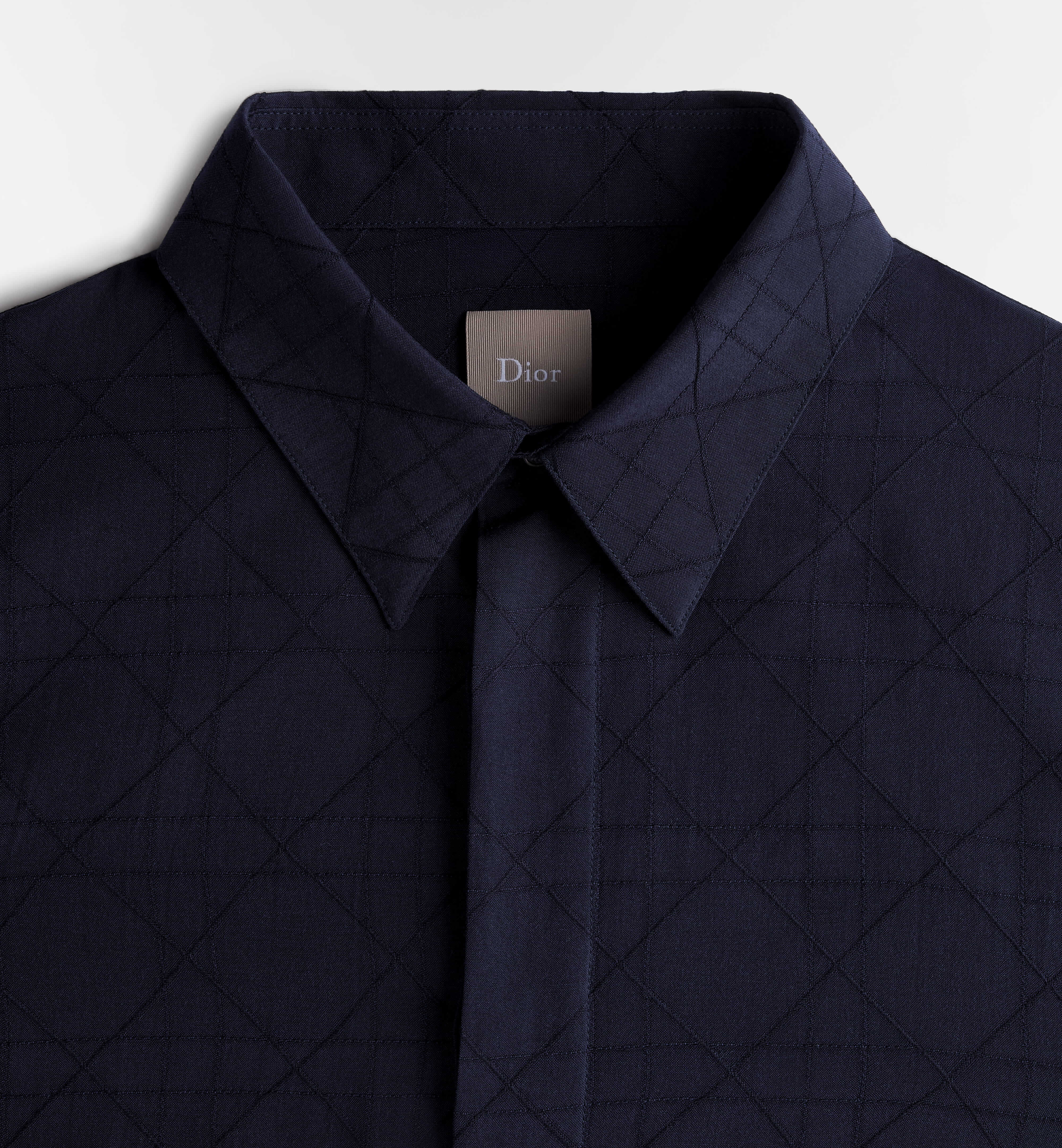 Short-Sleeve Woven Shirt With Tonal Geometric Pattern