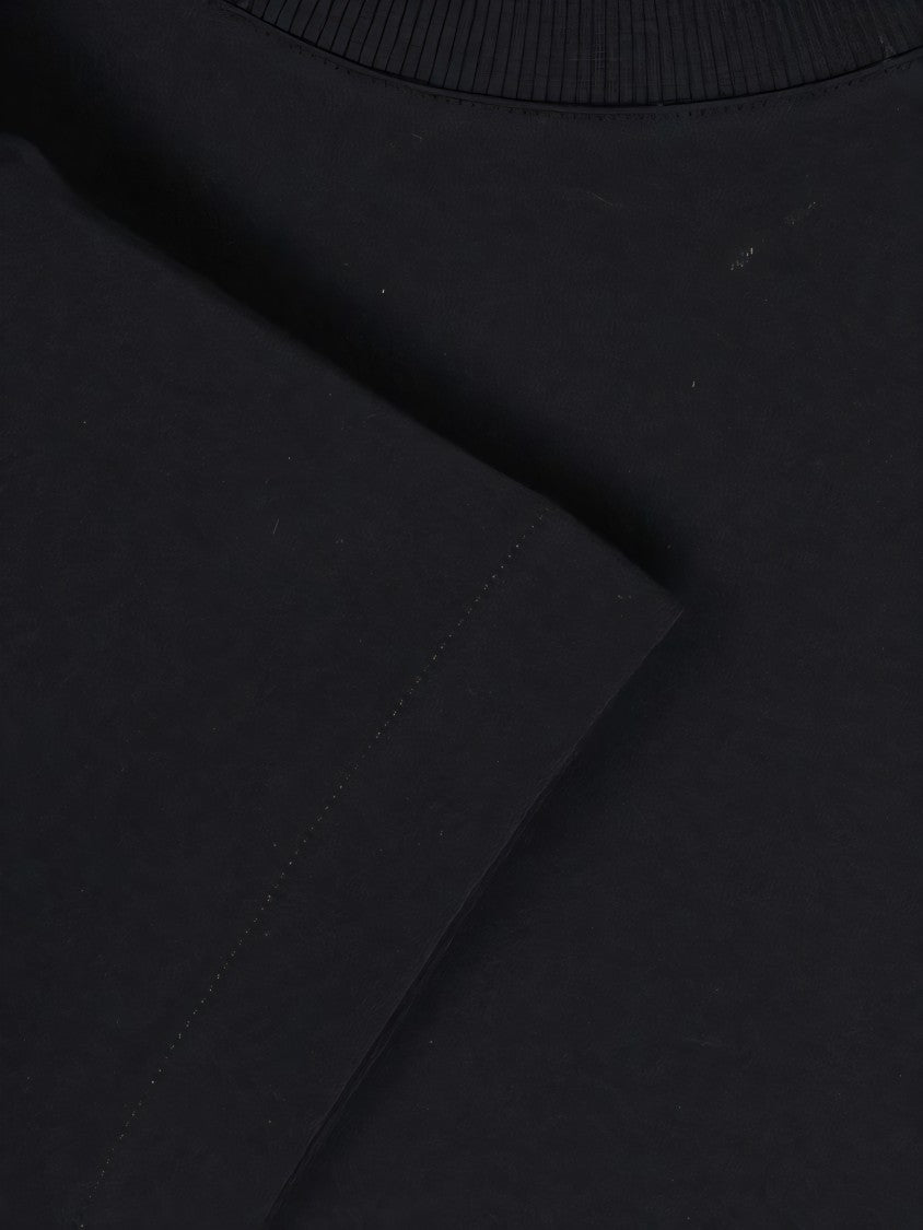 Black Cotton T-Shirt With Embroidered Logo