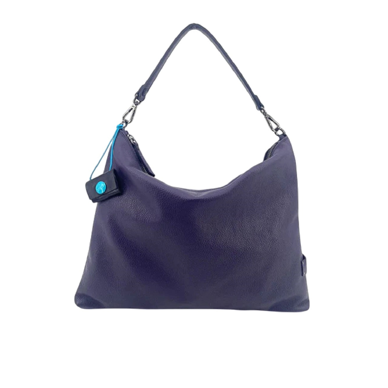 Hammered Calfskin Shoulder Bag With Ribbon Strap