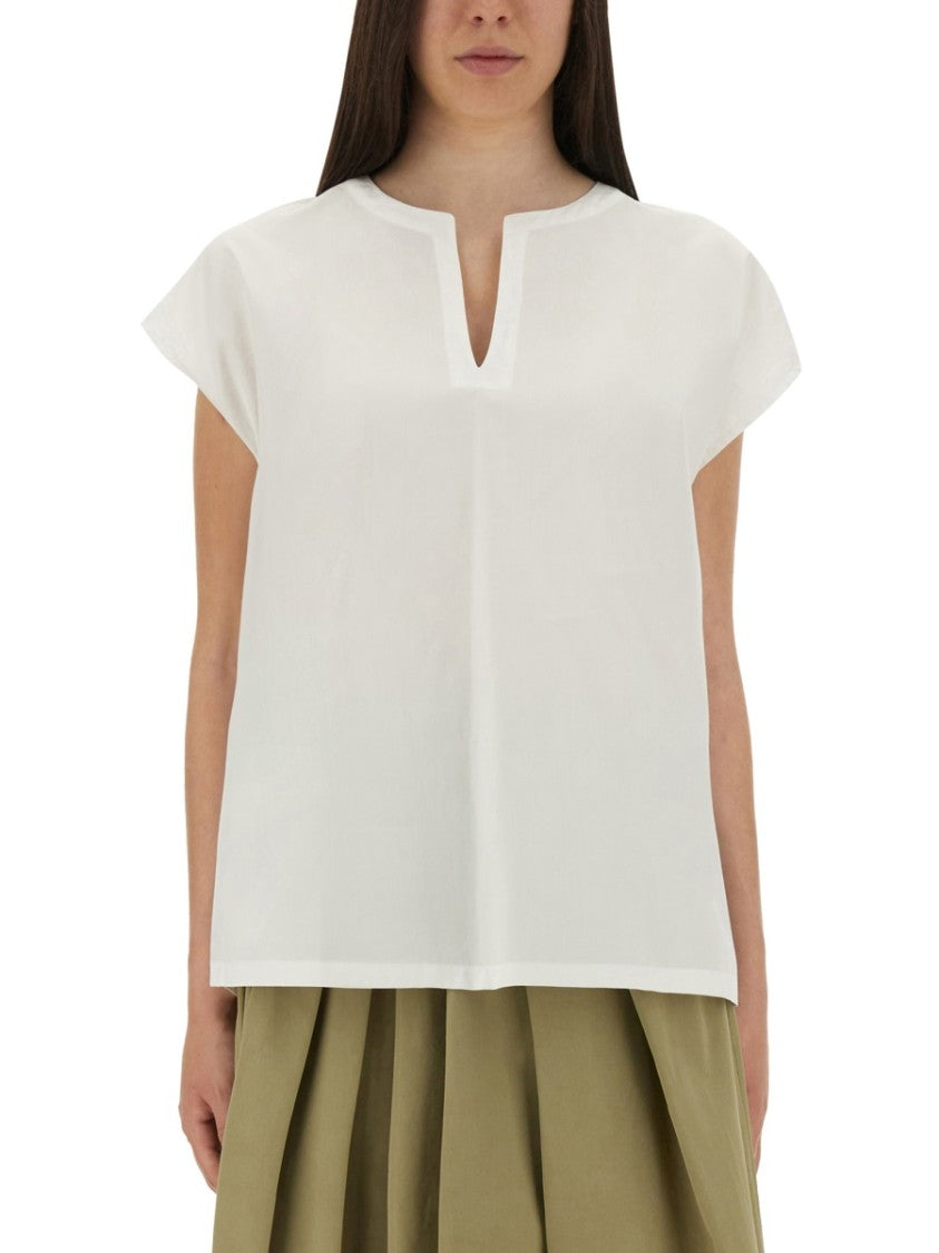 Relaxed Oversized White Cotton Top