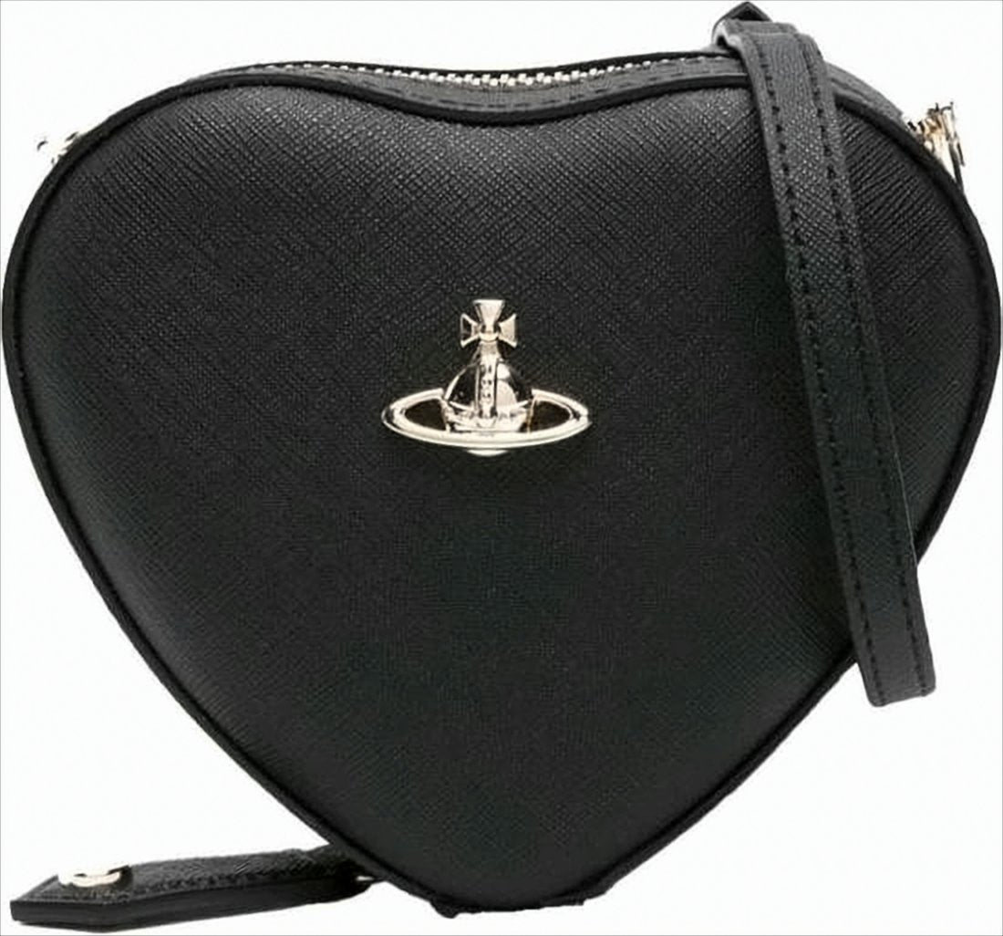 Textured Cowhide Heart-Shaped Crossbody Bag