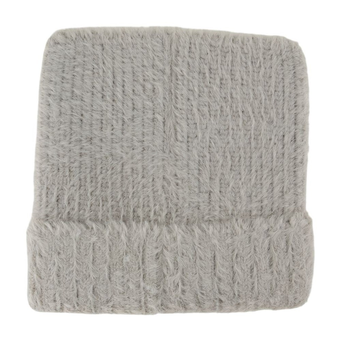 Fluffy Square Beanie - Nylon - Grey