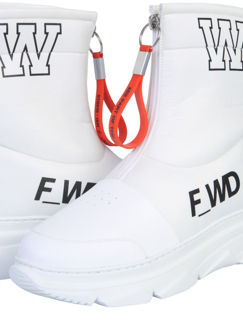 High-Top Leather Boots With Rubber Sole