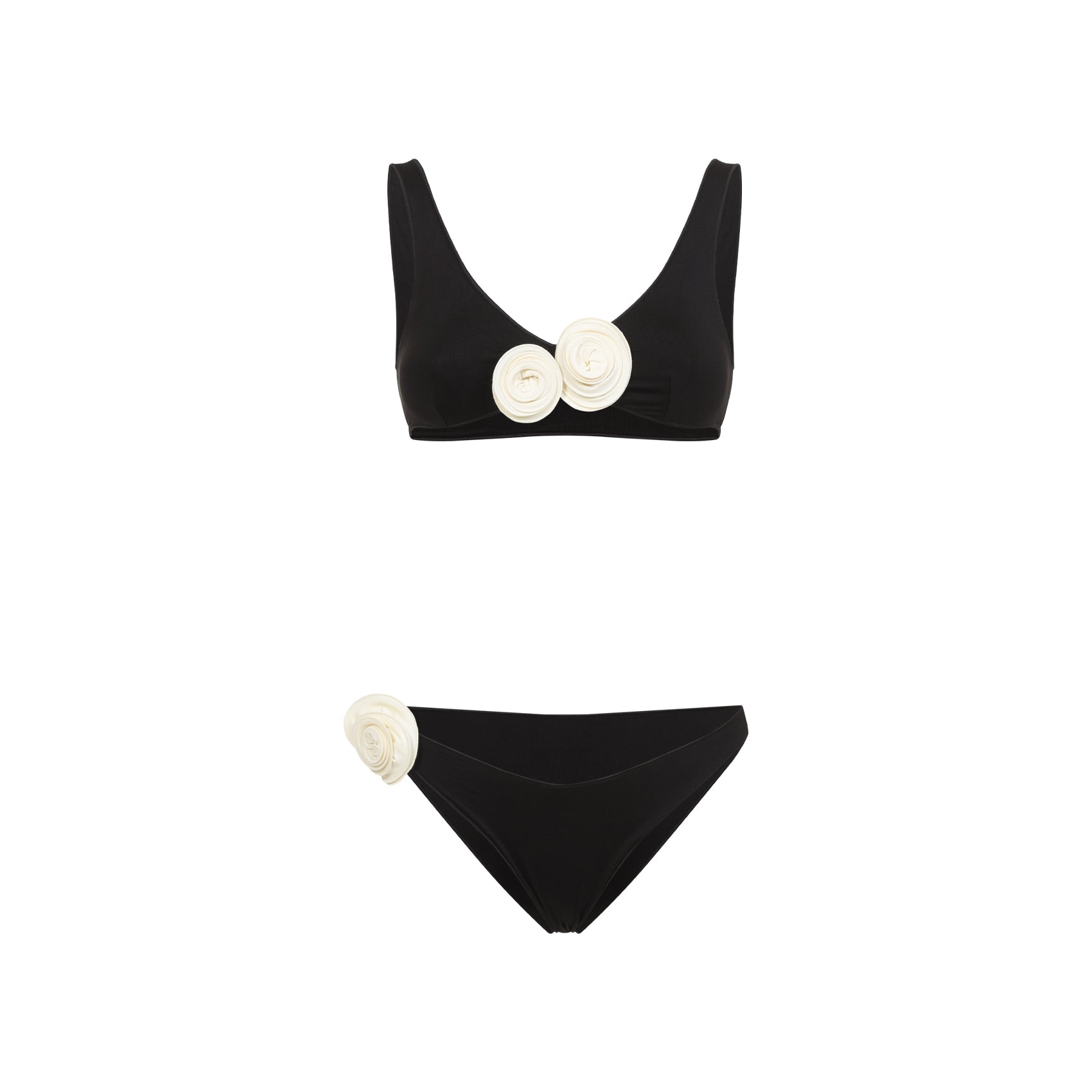 Black Bikini With Decorative Spiral Accents