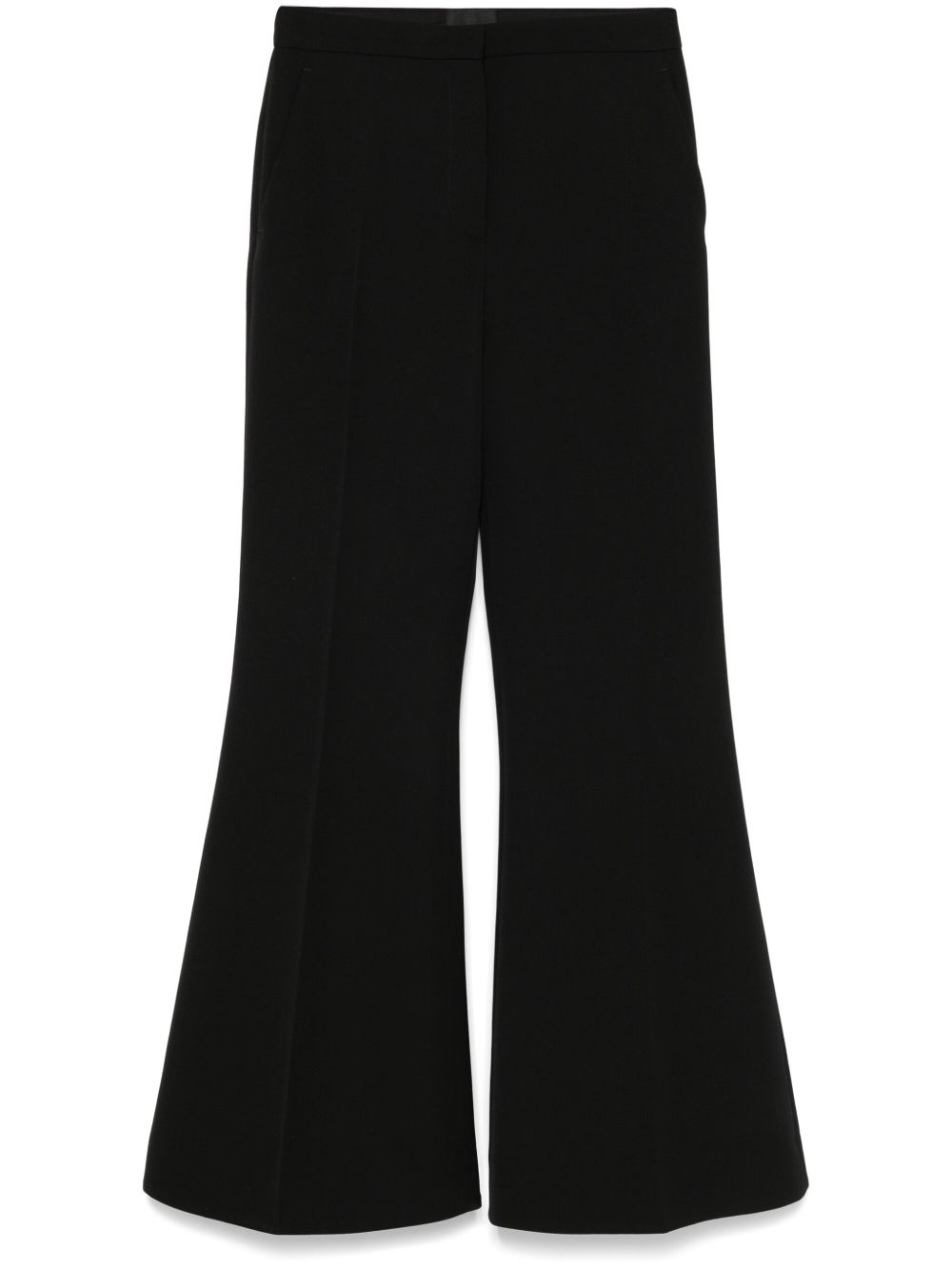 Black Flared Trousers With Concealed Fastening