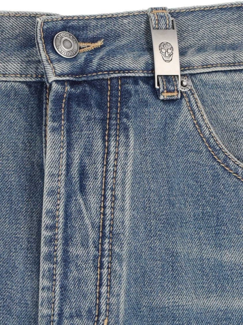 Distressed Straight Jeans – Blue