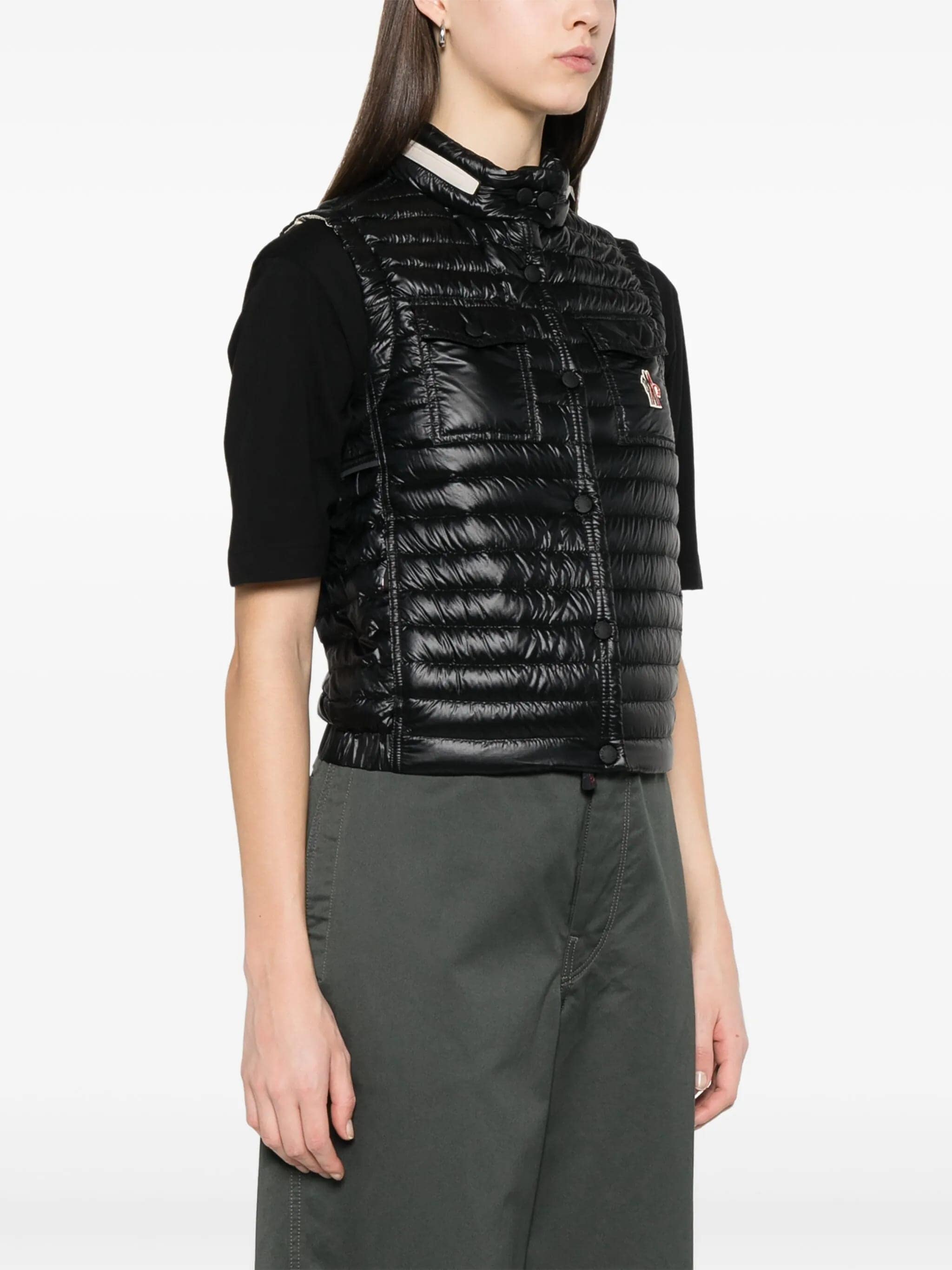 Black Gumiane Water-Repellent Quilted Vest